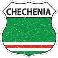Chechenia Flag Highway Shield Novelty Metal Magnet HSM-211