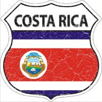 Costa Rica Flag Highway Shield Novelty Metal Magnet HSM-223