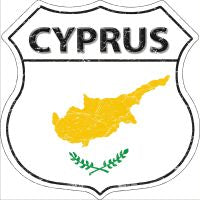 Cyprus Flag Highway Shield Novelty Metal Magnet HSM-229