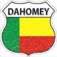 Dahomey Flag Highway Shield Novelty Metal Magnet HSM-232