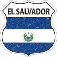 El Salvador Flag Highway Shield Novelty Metal Magnet HSM-240
