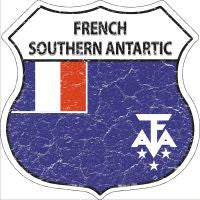 French Southern Antartic Flag Highway Shield Novelty Metal Magnet HSM-253