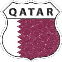 Qatar Highway Shield Novelty Metal Magnet HSM-374