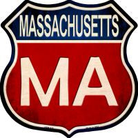 Massachusetts Highway Shield Novelty Metal Magnet HSM-516