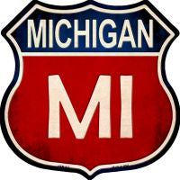 Michigan Highway Shield Novelty Metal Magnet HSM-517