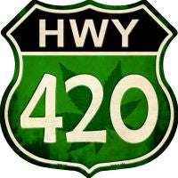 Hwy 420 Novelty Metal Magnet HSM-548