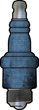 Light Blue Oil Rubbed Novelty Metal Spark Plug Sign J-012