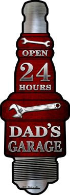Dads Garage Novelty Metal Spark Plug Sign