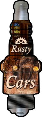 Rusty Cars Novelty Metal Spark Plug Sign J-062