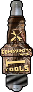 Community Tools Novelty Metal Spark Plug Sign J-067