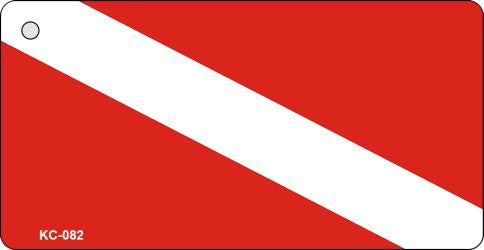 Diver Flag Novelty Aluminum Key Chain KC-082