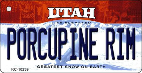 Porcupine Rim Utah State License Plate Tag Key Chain KC-10239