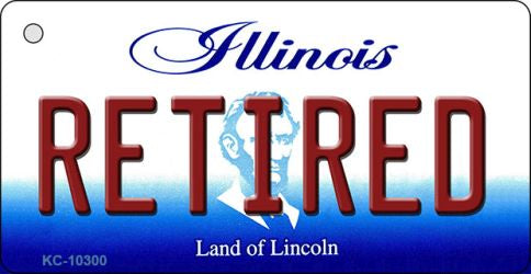 Retired Illinois State License Plate Tag Key Chain KC-10300