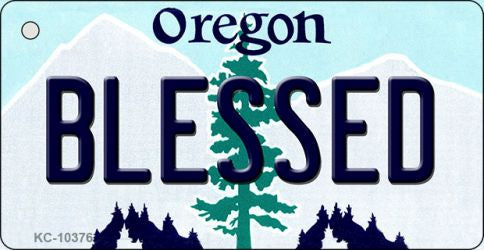Blessed Oregon State License Plate Tag Key Chain KC-10376