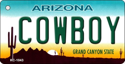 Cowboy Arizona State License Plate Tag Key Chain KC-1043