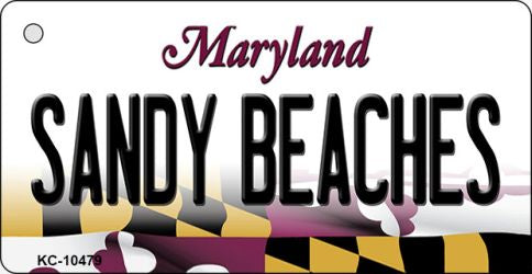 Sandy Beaches Maryland State License Plate Tag Key Chain KC-10479