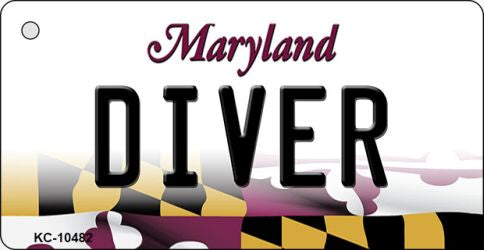 Diver Maryland State License Plate Tag Key Chain KC-10482
