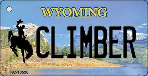 Climber Wyoming State License Plate Tag Key Chain KC-10536