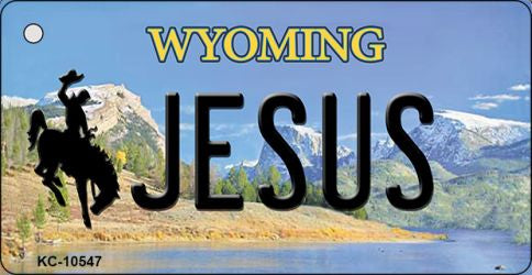 Jesus Wyoming State License Plate Tag Key Chain KC-10547