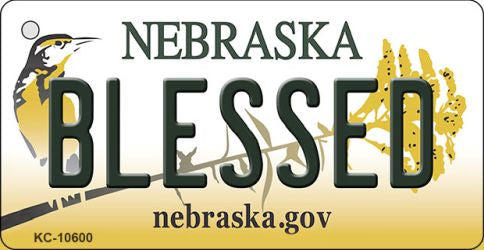 Blessed Nebraska State License Plate Tag Novelty Key Chain KC-10600