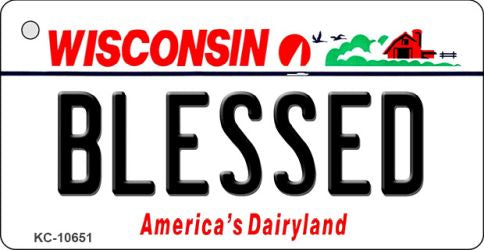 Blessed Wisconsin License Plate Tag Novelty Key Chain KC-10651