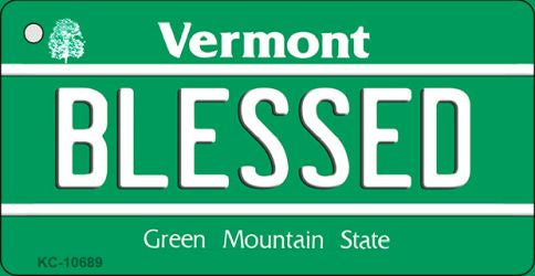 Blessed Vermont License Plate Tag Novelty Key Chain KC-10689