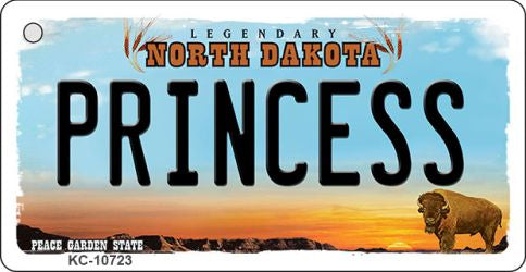 Princess North Dakota State License Plate Tag Key Chain KC-10723