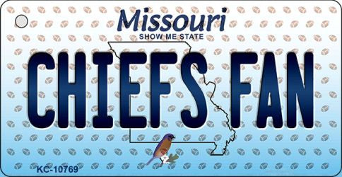 Chiefs Fan Missouri State License Plate Tag Key Chain KC-10769