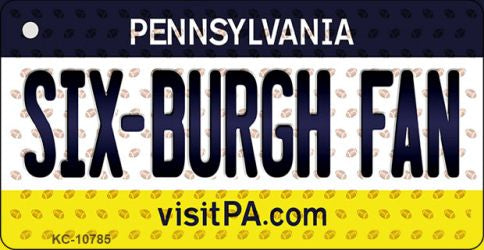 Six-Burgh Fan Pennsylvania State License Plate Tag Key Chain KC-10785