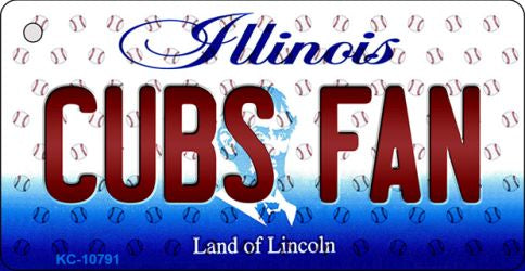 Cubs Fan Illinois State License Plate Tag Key Chain KC-10791