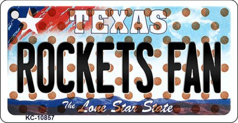 Rockets Fan Texas State License Plate Tag Key Chain KC-10857
