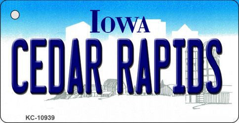 Cedar Rapids Iowa State License Plate Tag Novelty Key Chain KC-10939
