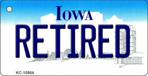 Retired Iowa State License Plate Tag Novelty Key Chain KC-10954