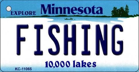 Fishing Minnesota State License Plate Tag Novelty Key Chain KC-11065