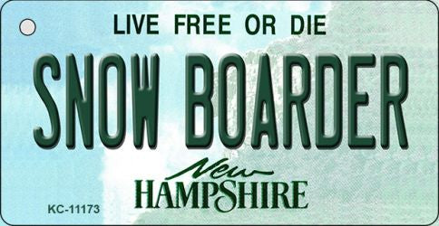 Snow Boarder New Hampshire State License Plate Tag Key Chain KC-11173