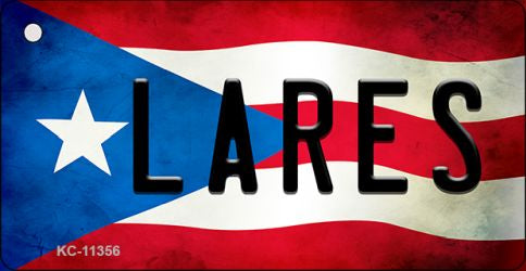 Lares Puerto Rico State Flag Novelty Metal Key Chain KC-11356
