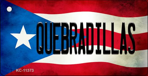 Quebradillas Puerto Rico State Flag Novelty Metal Key Chain KC-11373