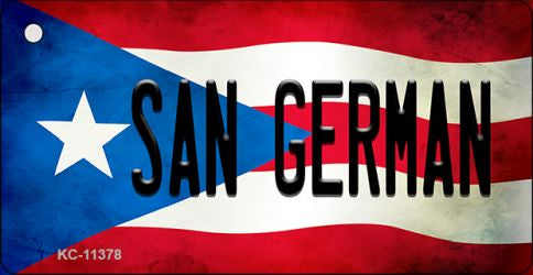 San German Puerto Rico State Flag Novelty Metal Key Chain KC-11378