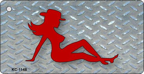 Cowgirl Mud Flap Novelty Metal Key Chain KC-1148
