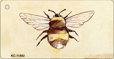 Bumble Bee Watercolor Novelty Metal Key Chain KC-11892