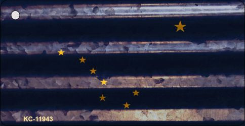 Alaska Corrugated Flag Novelty Key Chain KC-11943
