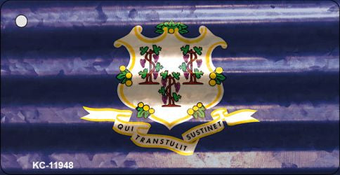 Connecticut Corrugated Flag Novelty Key Chain KC-11948