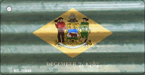 Delaware Corrugated Flag Novelty Key Chain KC-11949