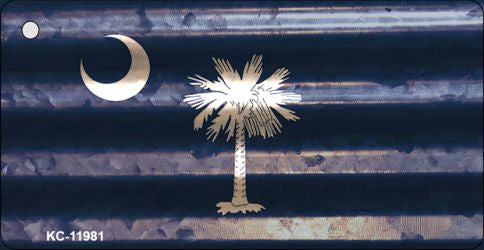 South Carolina Corrugated Flag Novelty Key Chain KC-11981