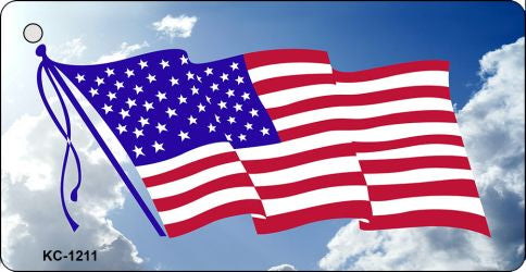American Flag Cloud Novelty Aluminum Key Chain KC-1211