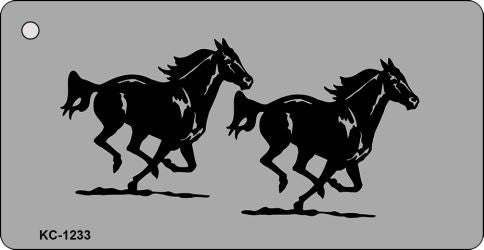 Running Horses Novelty Aluminum Key Chain KC-1233