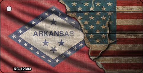 Arkansas/American Flag Novelty Metal Key Chain KC-12383