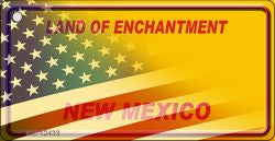 New Mexico with American Flag Novelty Metal Key Chain KC-12433