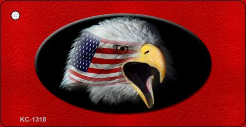 Eagle Head Red Novelty Aluminum Key Chain KC-1318