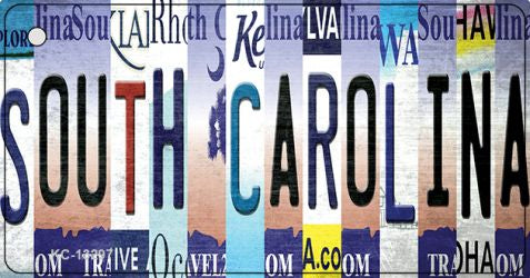 South Carolina Strip Art Novelty Metal Key Chain KC-13297